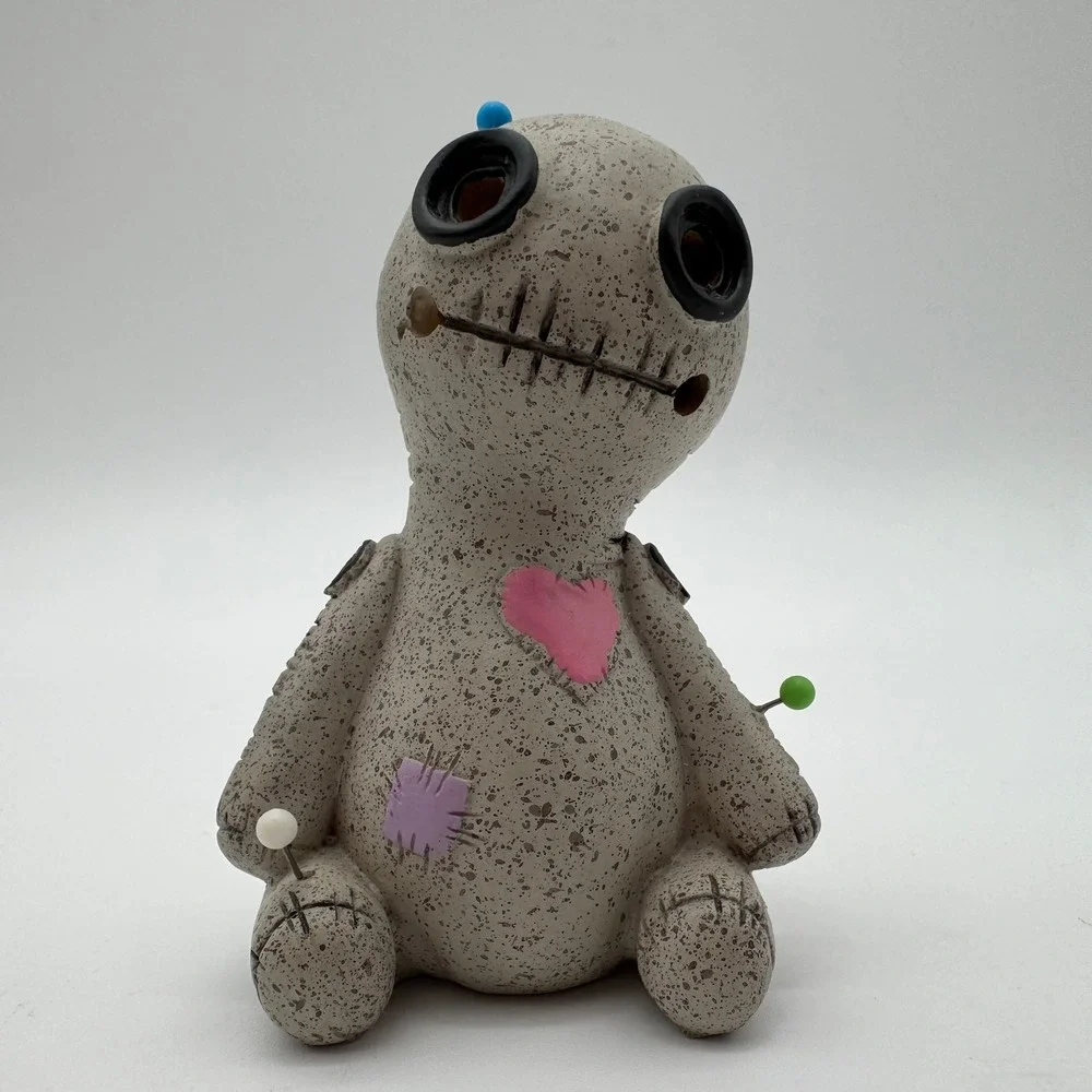 Voodoo Doll Ceramic Candle Holder‎ Halloween Gothic Decor Pin Cushion Figure
